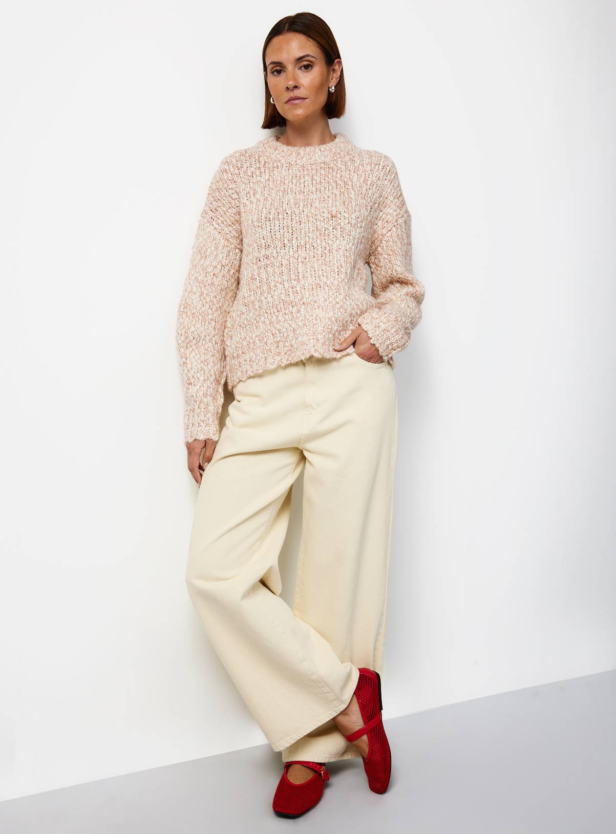 Brown Popcorn Knit Jumper XL - Image 2